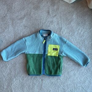 Patagonia Kids Toddler Baby Synchilla Fleece Jacket Green Blue 2T